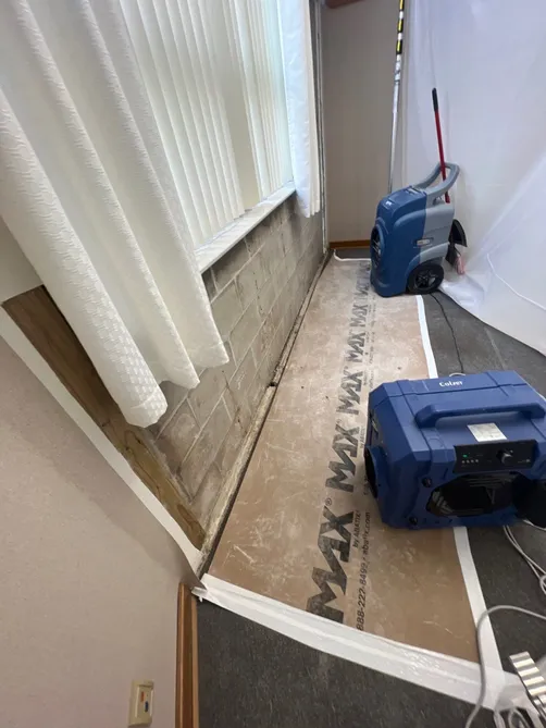 photo at Lakeshore Jacksonville Florida 32210 taken Dec 2022: Dehumidifier is a part of mold treatment. Drying out materials helps kill mold in the mold remediation process.